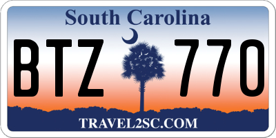 SC license plate BTZ770