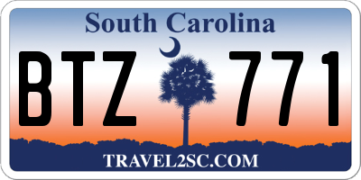 SC license plate BTZ771