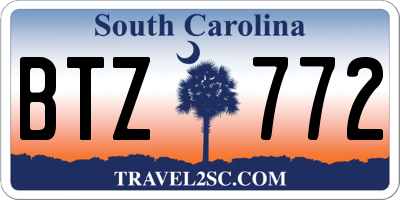 SC license plate BTZ772