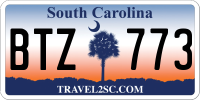 SC license plate BTZ773
