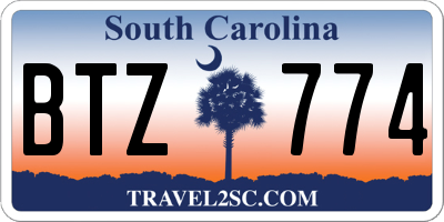 SC license plate BTZ774