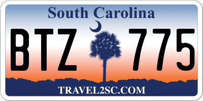 SC license plate BTZ775