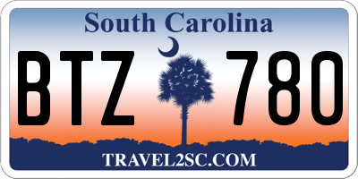 SC license plate BTZ780