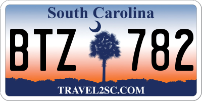 SC license plate BTZ782