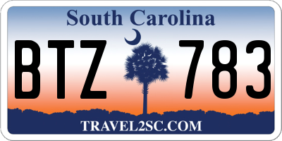 SC license plate BTZ783