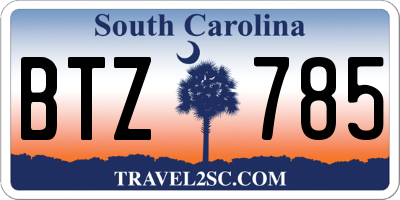 SC license plate BTZ785