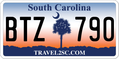 SC license plate BTZ790