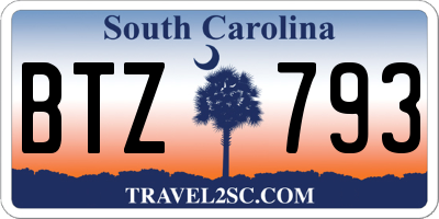 SC license plate BTZ793