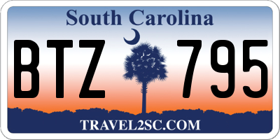 SC license plate BTZ795