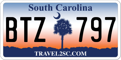 SC license plate BTZ797