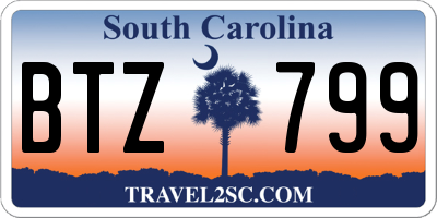 SC license plate BTZ799