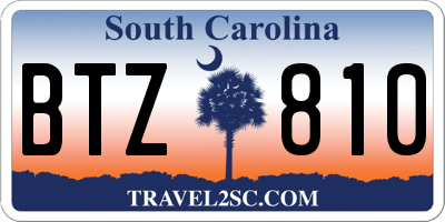 SC license plate BTZ810