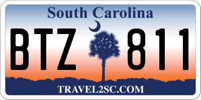 SC license plate BTZ811