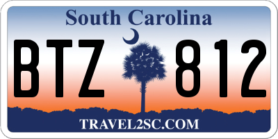 SC license plate BTZ812