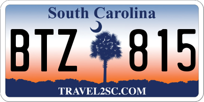 SC license plate BTZ815