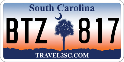 SC license plate BTZ817