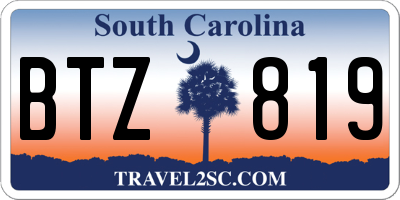 SC license plate BTZ819
