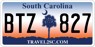 SC license plate BTZ827