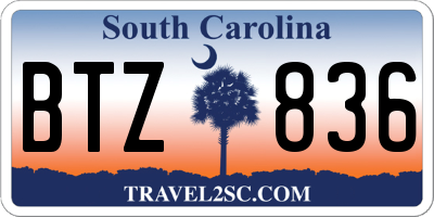 SC license plate BTZ836