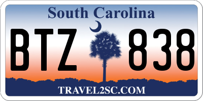 SC license plate BTZ838