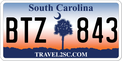 SC license plate BTZ843