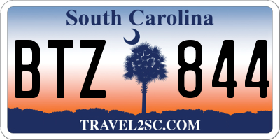 SC license plate BTZ844