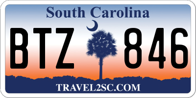 SC license plate BTZ846