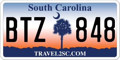 SC license plate BTZ848