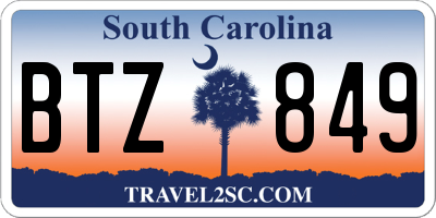 SC license plate BTZ849