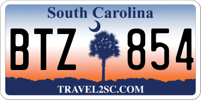 SC license plate BTZ854