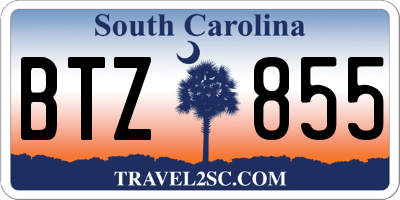 SC license plate BTZ855
