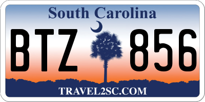 SC license plate BTZ856