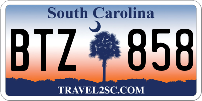 SC license plate BTZ858