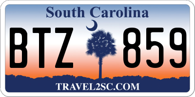 SC license plate BTZ859