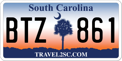 SC license plate BTZ861