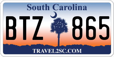 SC license plate BTZ865