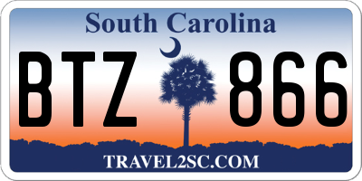 SC license plate BTZ866