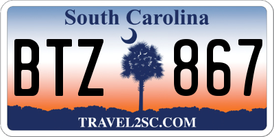 SC license plate BTZ867