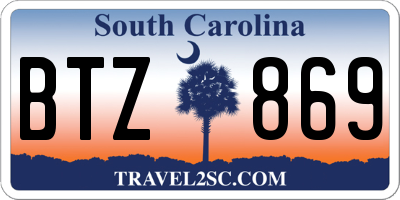 SC license plate BTZ869