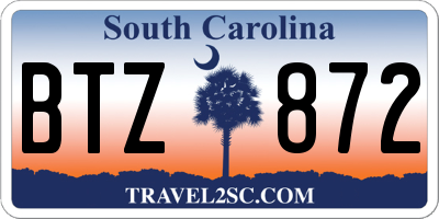 SC license plate BTZ872