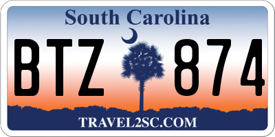 SC license plate BTZ874