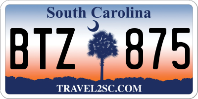 SC license plate BTZ875