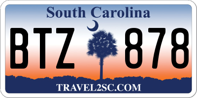 SC license plate BTZ878
