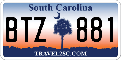 SC license plate BTZ881