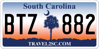 SC license plate BTZ882