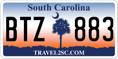 SC license plate BTZ883