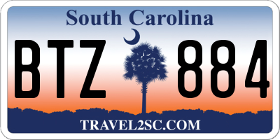 SC license plate BTZ884