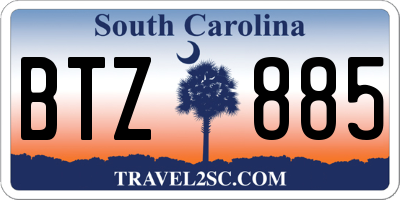 SC license plate BTZ885