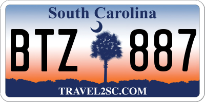 SC license plate BTZ887