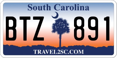 SC license plate BTZ891